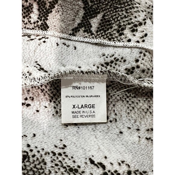 K&C Womens Grey Snakeskin Print V-Neck  Blouse with 3/4 Sleeves Size XL - Picture 8 of 12